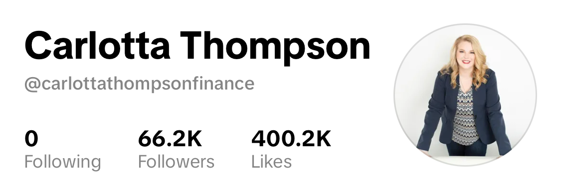 Carlotta Thompson TikTok profile — 66.2K followers, 400.2K likes